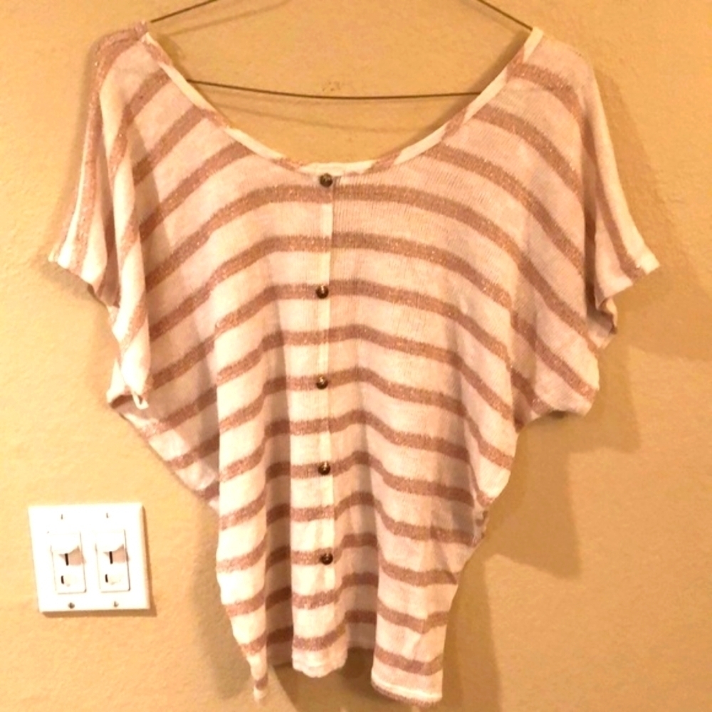 Charlie Blouse, shirt gold and white stripe